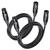 Cable Matters 2-Pack Premium XLR to XLR Cables - 6ft, Male to Female Microphone Cable, Oxygen-Free Copper (OFC) Mic Cord, Black