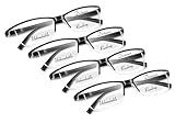 Yogo Vision Bifocal Reading Glasses Men Lightweight Half Rim Frame MultiFocal Readers Comfortable Stylish Eyewear 4/pk -+2