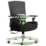 Big and Tall Office Chair 700lbs with Ergonomic W Wide Thick Seat Cushion, Oversized Mesh Desk Chair with Adjustable Lumbar Support for Heavy People, Home Computer Chair with 4D Armrests