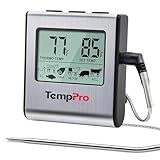 TempPro TempTrack Large LCD Digital Meat Thermometer for Cooking, Smoking