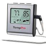 TempPro TempTrack Large LCD Digital Meat Thermometer for Cooking