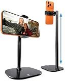COOPER ChatStand, Adjustable Cell Phone Stand for Desk, Phone Stand for Recording, iPhone Holder for Filming, Small iPhone Tripod, Soporte para Celular, Fits Samsung, Android, (Night Black)