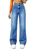 FUNUCA Straight Leg Jeans for Women Blue