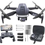 GPS Drone with 4K Camera for Adults, Foldable RC Quadcopter with 3 Batteries, Brushless Motors, Auto Return, Follow Me, Optical Flow, Under 249g for Beginners