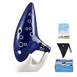 AIMEIS Ocarina 12 Hole Alto C Ceramic Ocarinas with Songbook Bag Display Stand,Musical Instrument for Beginner (Songs From the Legend of Zelda)
