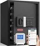 FORFEND Smart Money Safe App Alarm | Kidnap Alarm, Tamper Proof, Voice Command Depository Drop Safebox Anti-Pry| Multi-User Cash Safes for Home Office