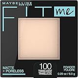 Maybelline Fit Me Matte + Poreless Pressed Face Powder Makeup & Setting Powder, Translucent, 1 Count