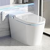LOUPUSUO Luxury Smart Toilet Built In, Bidet with Heated Seat,Warm Water Sprayer & Dryer, Japanese Toilet with Foot Sensor Operation,LED Display