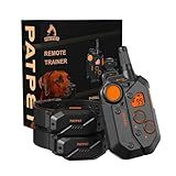 PATPET Dog Training Collar, 1.2 Mile Range 101 Training Levels Dog Shock Collar with Remote Control (15-150 lbs), Waterproof 100% Safe E Collar for Large Dogs (Black with Vivid Orange, 2 receivers)