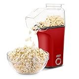 DASH Hot Air Popcorn Popper Maker with Measuring Cup to Portion Popping Corn Kernels + Melt Butter, 16 Cups - Red