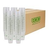 ECO PRODUCTS GreenStripe Clear Compostable 16oz PLA Plastic Cups, Case of 1000, Disposable Renewable Plant-Based Cold Cups, For Cold Drinks & Snacks, BPI Certified, ASTM Compliant.