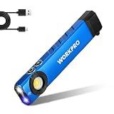 WORKPRO Rechargeable Pocket Flashlight, Magnetic EDC Light with UV, Blue