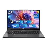 NIMO 15.6 IPS FHD-Laptop, 16GB RAM 1TB SSD Intel Pentium Quad Core N100, Computer with Backlit Keyboard Fingerprint (Beat to i3-1115G4 Up to 3.4GHz) Laptops for Student, Win 11 Gray