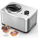 COWSAR 1.6 Quart Ice Cream Maker Machine with Built-in Compressor, Fully Automatic and No Pre-freezing, Frozen Yogurt, Keep-cooling and Timer, Stainless Steel