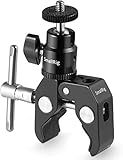 SmallRig Super Clamp Mount with Mini Ball Head Mount, Hot Shoe Adapter with 1/4 Screw for LCD Field Monitor, LED Lights, Flash, Microphone, for Gopro, for DJI Action 2, for Insta360