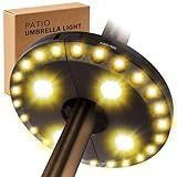 OYOCO Patio Umbrella Light 3 Brightness Modes Cordless,with 28 Warm White LEDs-4 * AA Battery Operated Umbrella Lights,Fits 1.15"-2" Umbrella Poles,for Patio Umbrellas,Camping Tents and Indoor Use