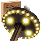 OYOCO Patio Umbrella Light 3 Brightness Modes Cordless,with 28 Warm White LEDs-4 * AA Battery Operated Umbrella Lights,Fits 1.15"-2" Umbrella Poles,for Patio Umbrellas,Camping Tents and Indoor Use