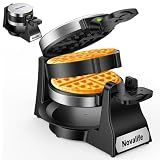 Waffle Maker, 1400W Belgian Waffle Maker, Double Waffle Iron 180° Flip, 8 Slices, Rotating & Nonstick Plates, Removable Drip Tray Easy to Clean, Locking Buckle & Cool Touch Handle