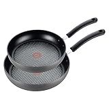 T-Fal Ultimate Hard Anodized Nonstick Fry Pan Set 2 Piece, 8, 10 Inch, Oven Broiler Safe 400F, Kitchen, Cookware, Pots and Pans Set Non Stick, Frying Pans, Dishwasher Safe, Black