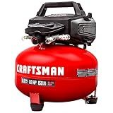 Craftsman Air Compressors 6 Gallon Portable Pancake Air Compressor,Oil Free Max 150 Psi 1.0HP 2.6 CFM@90PSI Electric Air Compressor Shop Air Compressor, CMXECXA02106410