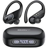 occiam Active Noise Cancelling Headphones Wireless Earbuds Bluetooth Ear Buds 96Hrs Playback HD Call Over-Ear Waterproof Earphones with Earhooks Microphones for Sport/Running/Workout Black
