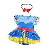 Dressy Daisy Baby Girls Princess Dress Onesie Bodysuit Romper Halloween Costume with Headband Size 12-18 Months Blue 212