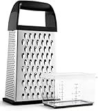 Urbanstrive Cheese Grater With Container Box Grater Stainless Steel Graters for Kitchen Cheese Shredder Parmesan Shredder Kitchen Gadgets Kitchen Tools Kitchen Gifts for Chef Dishwasher Safe Zester