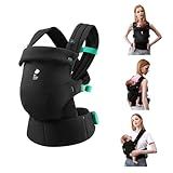 Bc Babycare CocoonGo Baby Carrier – CloudTouch Soft & Ergonomic Baby Carrier for 7–44 lbs | Easy to Wear, Adjustable Fit, Travel-Ready, Machine Washable (Black)