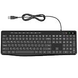 Virfour Wired USB Computer Keyboard, Quiet Keyboard with Multimedia Keys