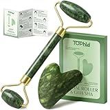 Face Roller & Gua Sha Facial Tools, Face Massager for Self Care, Jade Roller for face, Jawline Sculpting and Puffiness Reducing