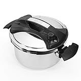 Barton 6 Quart Turbo Pressure Cooker Stovetop 18/8 Stainless Steel with Easy-Lock Lid (6QT) with Recipe Book