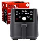 Instant Pot Vortex 6QT XL Air Fryer, 4-in-1 Functions that Crisps, Roasts, Reheats, Bakes for Quick Easy Meals, 100+ In-App Recipes, is Dishwasher-Safe, from the Makers of Instant Pot, Black