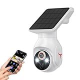 HopeFlex 1080p WiFi Security Camera with Solar Panel, Battery Powered, Pan Tilt, AI Motion Detection, Night Vision, 2-Way Talk, IP65, Cloud Storage (Sold Separately), 2.4GHz WiFi Only