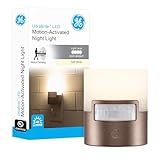 GE LED Motion Sensor Night Light, Plug into Wall, 40 Lumens, Soft White, UL-Certified, Energy Efficient, Ideal Nightlight for Bedroom, Bathroom, Kitchen, Hallway, 26140, Bronze, 1 Pack
