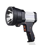 YIERBLUE Rechargeable Spotlight, Super Bright 2000000 High Lumen LED Handheld Spotlight Long Lasting Large Flashlight Searchlight and Flood Camping Flashlight with Foldable Tripod
