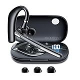 COTOE Bluetooth Headset V5.3, Wireless Earpiece with 500mAh Charging Case Hand-Free Headphones Noise Canceling Mic for Office/Driving/Business