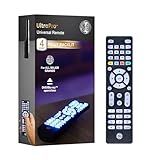 GE Blue Backlit Buttons Universal Remote Control, Samsung TV Remote Control Replacement, Samsung Remote Control for Smart TV, Roku Remote Replacement, Vizio, LG TV, Sony, 4-Device, Brushed Black 48843