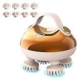 arboleaf Electric Scalp Massager Head Massager Scalp Stress Relax, 5 in 1 Kneading 128 Massage Nodes, Waterproof Hair Massage with 8 Removable Claws Cat Scratcher, Gift for Dad Mom