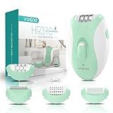 VOGOE Epilator for Women-Cordless Epilators Hair Removal for Women, 4-in-1 Electric Razor Hair Remover, 2 Speeds & 21 Tweezers for Face Legs Arms Armpit Bikini, Green HR310