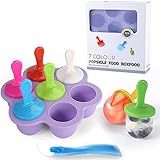JBYAMUS Silicone Popsicle Molds, Ice Pop Molds, Storage Container for Homemade Food, Kids Ice Cream DIY Pop Molds - BPA Free (Purple)