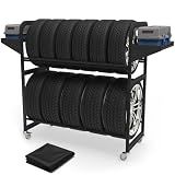 Neorexon Tire Storage Rack 57" x 55.1" x 20" w/Anti-dust Cover