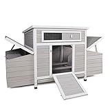 KEWASHIGOODS 58" Chicken Coop,Outdoor Large Chicken Coop with 6 Nesting Boxes,Weatherproof Poultry Cage,Removable Tray for Farm, Backyard