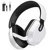 acer Wireless Gaming Headset for PS5/PS4, PC, Mac, 2.4GHz & Bluetooth 6.0 Gaming Headphone with Flip-to-Mute Mic, Lightweight Glasses-Friendly, 70H Battery - White