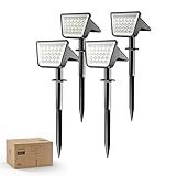 Philips 4 Packs Solar Spot Lights Outdoor Waterproof, 28 LED 7500K Solar Powered Landscape Pathway Lights, Dusk to Dawn Solar Spotlights for Garden, Yard, Lawn, Walkway, Driveway