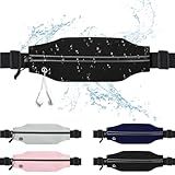 Jealkip Running Belt Fanny Pack for Men and Women Slim Running Bag Phone Holder Runner Money Belt Running Essentials Workout Fitness Black