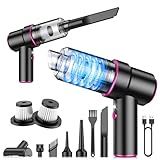 CODN Handheld Car Vacuum Portable Cordless 12000PA, 2 in 1 Handheld Vacuum Cleaner and Air Duster with Multi-Nozzles and LED Light, Mini Hand Held Vacuum Rechargeable for Home, Car, Office, Pet Hair