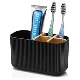 GFWARE Black Toothbrush Holder, 5 Slots Bathroom Organizers and Storage
