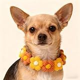 MITOCAPY Dog Costume,Handmade Dog Bandana for Small Dogs,Flower Design Cat Clothes Pet Girl Cute Outfits Costumes Puppy Cat Birthday Gifts