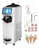 Soft Serve Ice Cream Machine, 7 Inch Screen Ice Cream Maker Machine 4.2 to 4.6 Gal/H Ice Cream Maker Machine with Pre-Cooling Soft Serve Machine with 1.6 Gals Tank for Party Store School Home