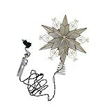 Kurt Adler 10-Light 6-Point Capiz Star Treetop with Scroll Design